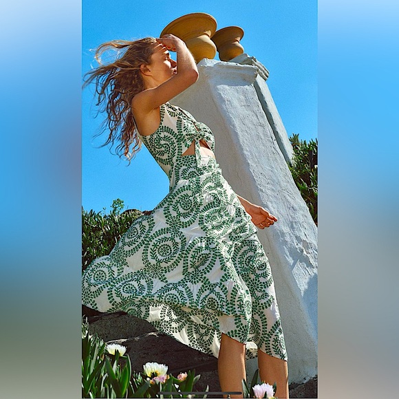 ZARA ✨VIRAL✨Perforated Knotted Embroidered Dress - Picture 5 of 15